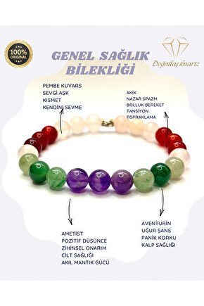 Genel sağlık doğaltaş bileklik. Sertifikalı Orjinal doğaltaş