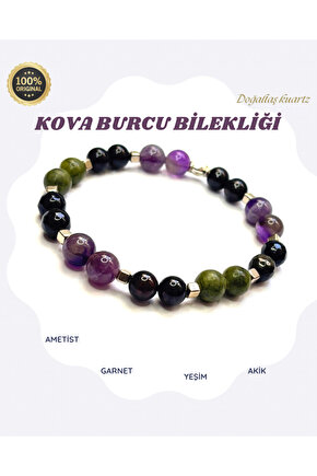 Kova burcu doğaltaş bileklik . Sertifikalı Orjinal doğaltaş