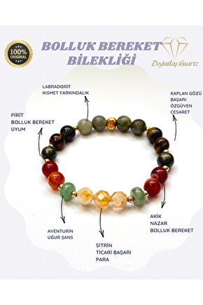Bolluk bereket doğaltaş bileklik. Sertifikalı Orjinal doğaltaş