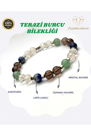 Terazi burcu doğaltaş bileklik. Sertifikalı Orjinal