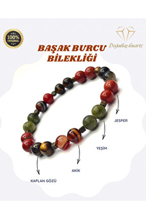 Başak burcu doğaltaş bileklik . Sertifikalı Orjinal doğaltaş