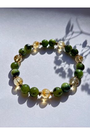 Sakinlik ve Bereket Bilekliği ( Yeşim & Sitrin Taşı)