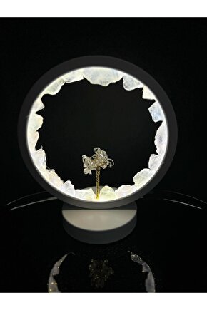 KRİSTAL KUVARS DOĞALTAŞ AĞAÇLI LAMBA