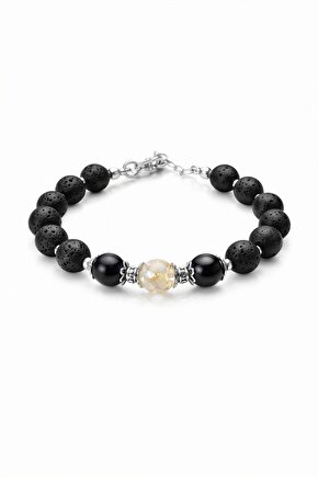 Gerçek Doğal Taş Citrine Yıldız Taşı Lava Değerli Taş Bileklik, Şifa Bilekliği, Kariyer Para Bolluk