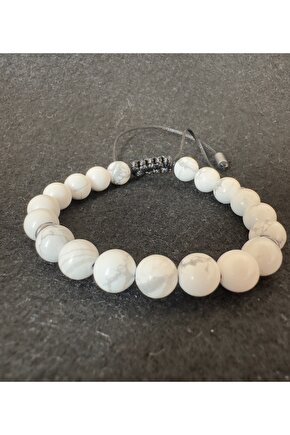 Havlit taşı örme klipsli bileklik