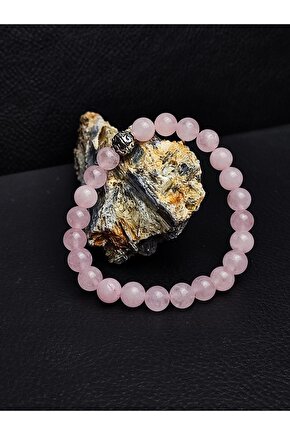 Kuvars Pembe Doğal Taş Bileklik Kadın Bijuteri Bileklik Aksesuar