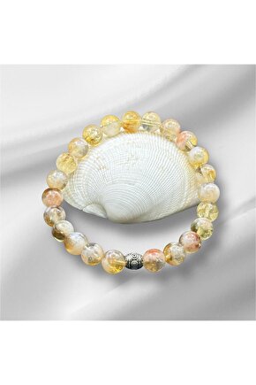 Sertifikalı Sitrin Doğaltaş Bileklik 8 Mm