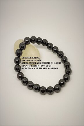 Sertifikalı 8 Mm Hematit Doğaltaş Bileklik