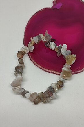 Sertifikalı Botswana Akik Kırıktaş Doğaltaş Bileklik