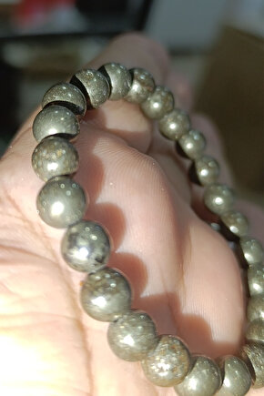 Pirit Taşı 8 mm Natural Doğaltaş Bileklik