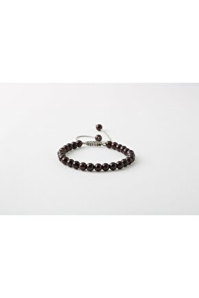 Bordo Granat Lal 6mm Merdiven Kapama Doğal Taş Bileklik