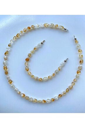 Sitrin Tımbıl Kesim Doğal Taş Set