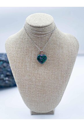 RUBİNZEOZİT DOĞAL TAŞ KALP KOLYE