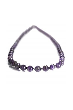 Ametist Doğal Taş Düğümlü Tarz Kolye