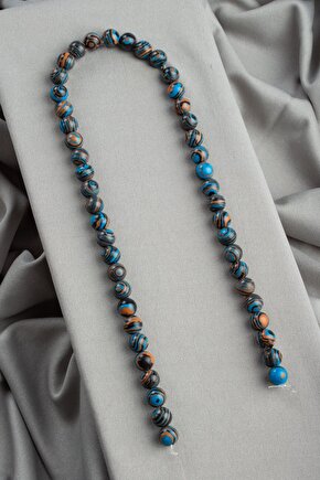 Sıkma Malakit Turuncu Mavi Küre Kesim 8mm Dizi [B+]