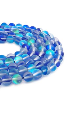 Termal Kuvars Doğal Taş Mavi Küre Kesim 8mm Dizi