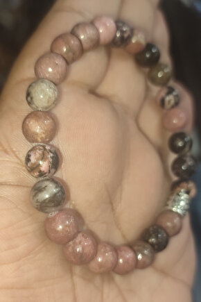 Rodonit Taşı 8 mm Natural Doğaltaş Bileklik