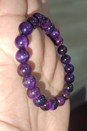 Fuşya Kaplangözü Taşı 8 mm Natural Doğaltaş Bileklik