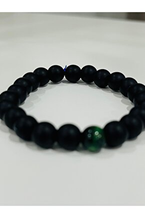 Mat siyah oniks taş Doğal Yeşim Taşlı hediyelik Unisex Bileklik