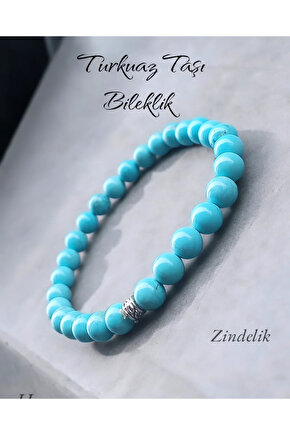 Doğal Taş Turkuaz Taşı Bileklik 6 mm