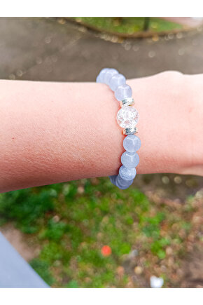 Doğal Taş Bileklik Mavi Kuvars Taşı