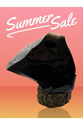 OBSİDYEN STANDLI KAYA(EJDERHA CAMI)(SERTİFİKALI)