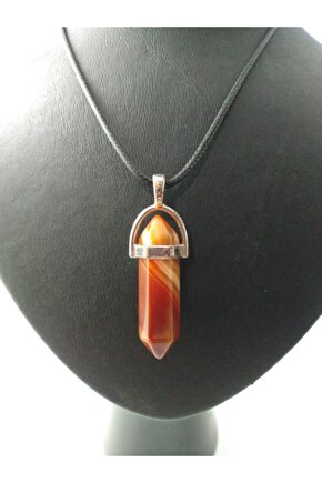 Akik Taşı Kolye Çivi Şeklinde Doğaltaş Kolye