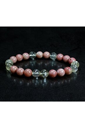 Doğal Taş Rodonit - Sitrin Taşı (depresyon Anksiyete Bilekliği)