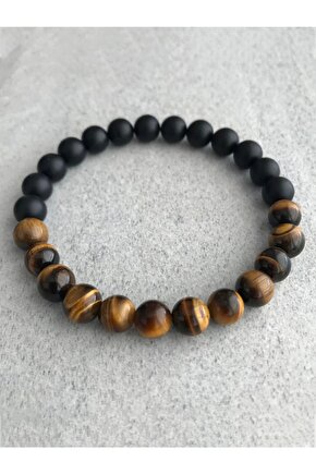 Kaplan Gözü Erkek Bileklik Misinalı