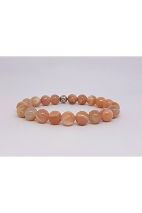 Antalya Güneş Taşı Bileklik 8mm Orjinal Doğal Taş Güneştaşı D Vitamini