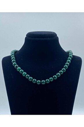 Malakit Doğal Taş Kolye 6 Mm Küre Kesim