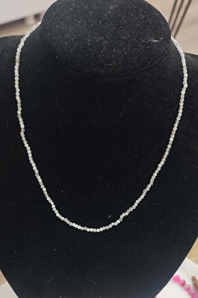 Ay Taşı Faset Kesim 2 mm Natural Doğaltaş Kolye
