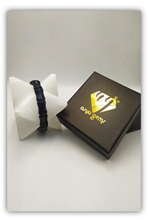 Asyagems Doğaltaş Obsidyen Doğal Taş Özel Kemik Model Kesim Bileklik Ayg-4892