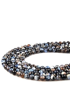 Lace Akik Doğal Taş Dizi 8 Mm Küre Kesim