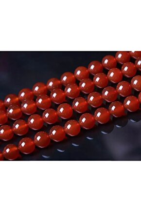 DİZİ DOĞALTAŞ 8MM KÜRE KESİM KIRMIZI AKİK 1 ADET