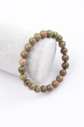 8 Mm Doğaltaş Unakit Taşı Bileklik