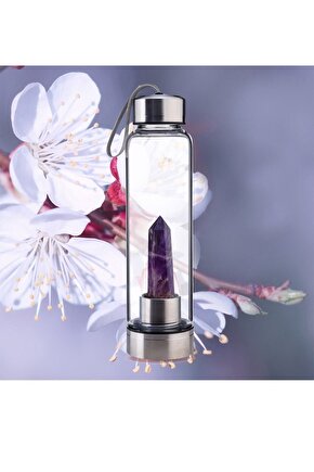 Ametist Doğal Taş Şifa Su Şişesi 550 Ml