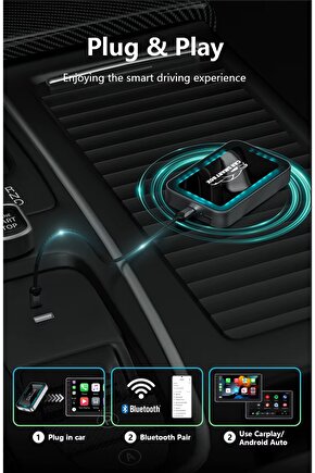 Kablosuz Carplay Android Auto Box Türkçe Dil 2 Gb Ram 16 Gb Rom 3 in 1 Wifi Hdmi Bt