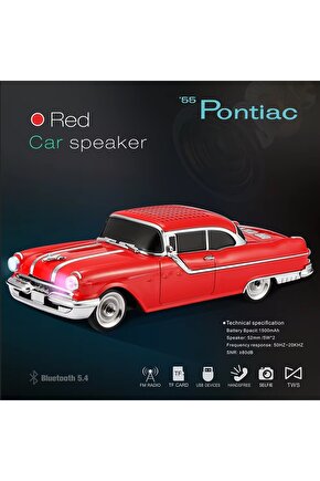NOSTALJİK ARABA ŞARJLI LED IŞIKLI KABLOSUZ HOPARLÖR BLUETOOTH SPEAKER  FM RADYO SD KART USB