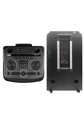 186PRO ÇİFT MİKROFONLU BLUETOOTH SPEAKER KABLOSUZ ŞARJLI KARAOKE HOPARLÖR