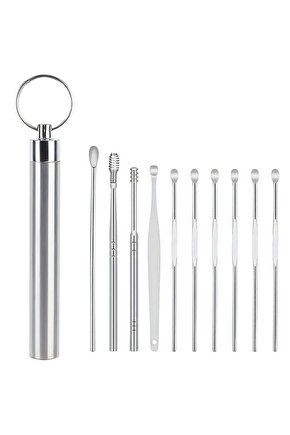 SN-27132 Paslanmaz Çelik 10lu Kulak Temizleme Seti