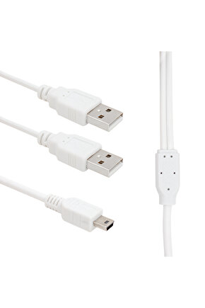Usb 2xerkek - Mini Usb 5 Pin (2.0V) 1.5 Metre V3 Kablo (8861=11937)