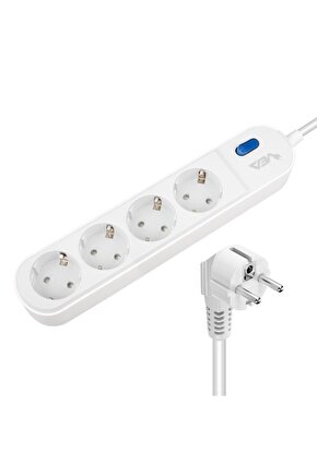 VE-VEGA104 A Class 4lü Anahtarlı 1.5 Metre Akım Korumalı Priz