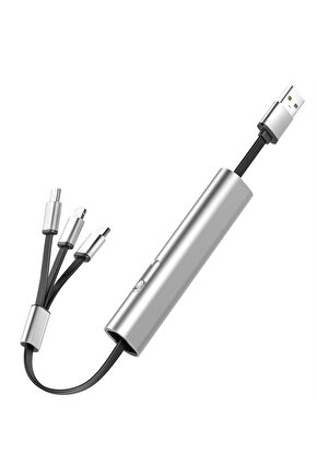 PM-25800 3in1 (Micro USB - Lightning - Type C) Telefon Şarj Kablosu