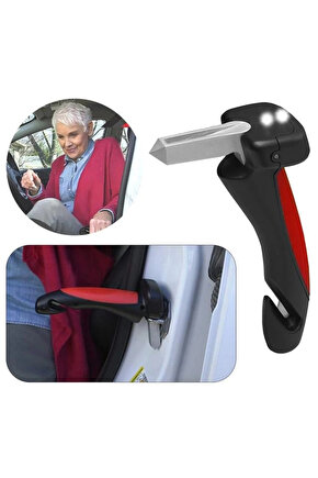 SN-26713 Araç İniş Destek Kolu Cam Kırıcı Fener Emniyet Kemeri Kesici Çok Fonksiyonlu