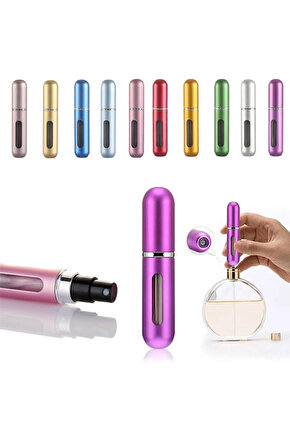 Parfüm Şişesinden Doldurulabilir Çanta Içi Pembe Mini Cep Parfüm Şişesi 5 ml - 0,5 - 1,5 L