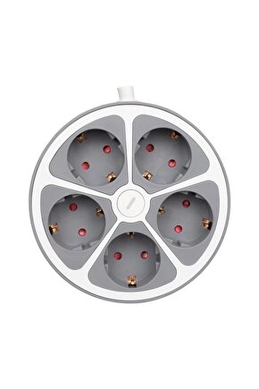 VE-G605Y 5li Anahtarlı 1.5 Metre Grup Priz