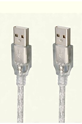 5 Metre USB 2.0 Şeffaf Erkek–Erkek Veri ve Bağlantı Kablosu