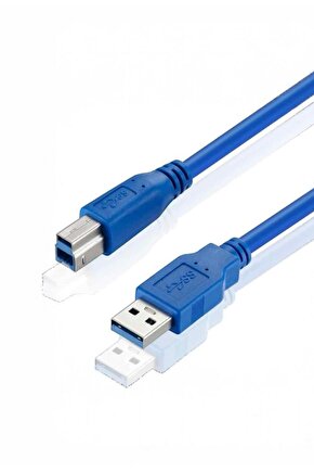 USB 3.0 Mavi Yazıcı Kablosu 1.8 Metre – Yüksek Hızlı Printer Bağlantı Kablosu