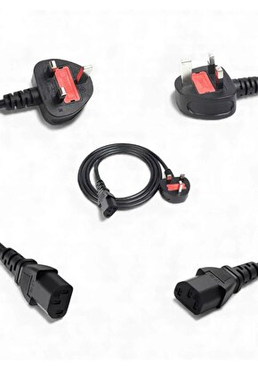 3x0.75mm 1.5m C7 Güç Kablosu – İngiliz Fiş Uyumlu